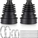 2 Pack PIFOOG 2PCS CV Boot Repair Kit for 19mm to 24mm Shafts Universal Car CV Axle Joint Boots Replacement Constant Velocity Kits with Clamps Cable Ties Dustproof Flexible Silicone Black