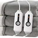 RALYSUN Electric Heated Blanket King Size 90"x100"  DualSided with Microplush & Sherpa Fabric, 4 Heat Settings & 10 Hours Auto Off, Machine Washable  Light Gray