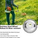 8 inch Steel Wire Weed Wheel Brush Cutter Trimmer Head, Universal Weed Eater Attachments, Unbreakable Wired Trimmer Blade Replacement with 2 Pack of Adapters kit for Weed Wacker