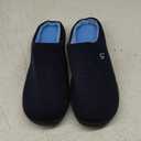 Golonbes Mens Memory Foam Slipper, Slip on Cozy Slippers for Man, Warm Flannel Machine Washable House Slippers Indoor Outdoor 10-11 blue