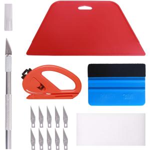Wallpaper Smoothing Tool Kit, Multi-Function 15 Pcs Smoother Tools Set for Contact Paper Peel and Stick Wallpaper Car Wrap Vinyl Window Tint Glass Film Wallpaper Glue Adhesive Brush Tray Roller Knife