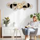 Large Wall Clock,Modern Silent Non-Ticking Metal Wall Art Wall Clocks Battery Operated, Horizontal or Vertical Hanging Clock for Living Room, Kitchen, Bedroom, or Office Wall Decor (40")