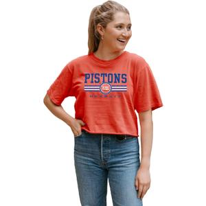Blue 84 NBA Womens NBA Officially Licensed Women's Crop Top T-Shirt Ringspun Alternate Color,Large