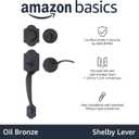 Amazon Basics Front Door Lock Set, Handleset with Shelby Lever, Single Cylinder, Easy to Install, Oil Bronze, Grade-3 Security