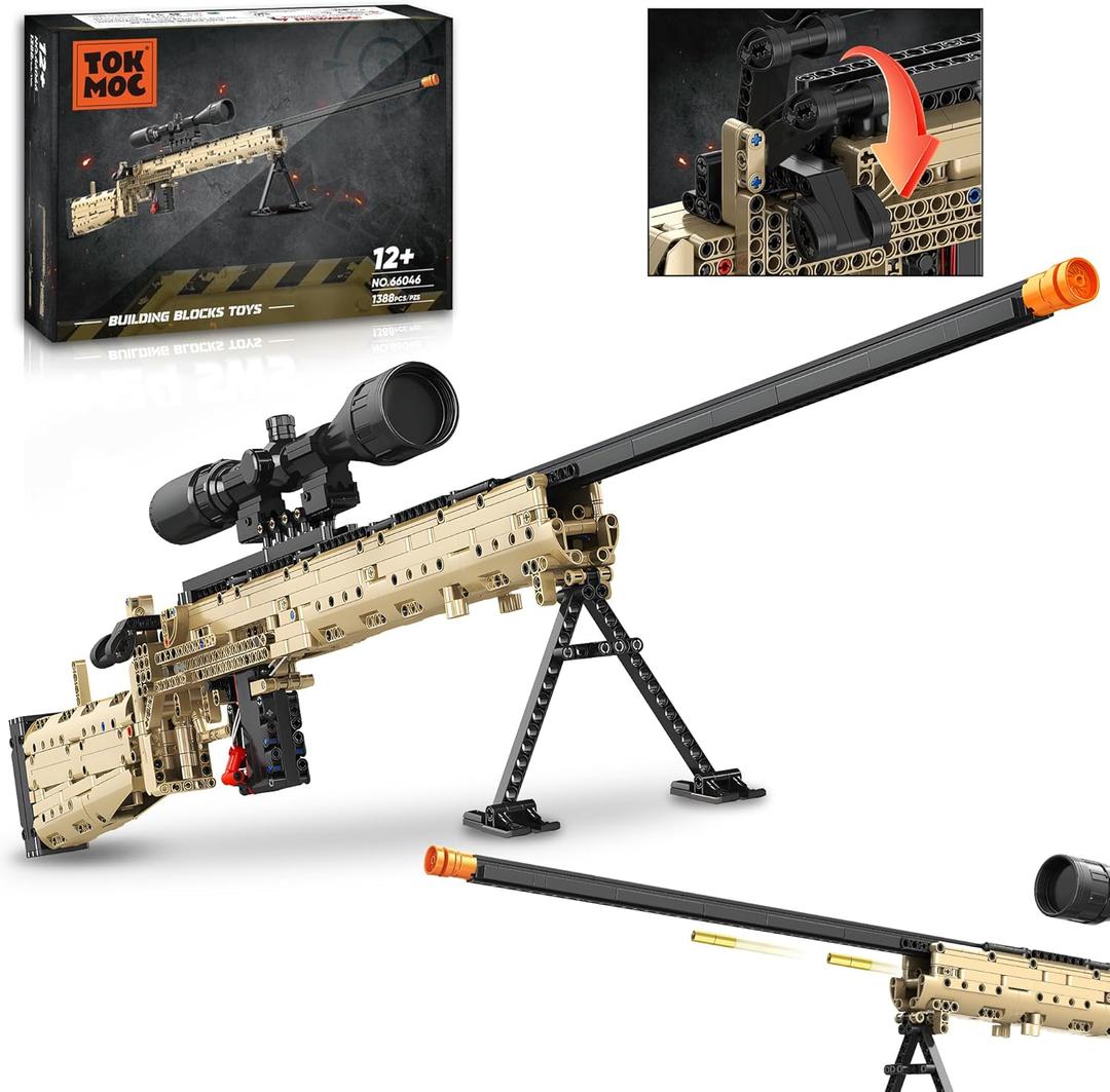 Fluorspar blaster Building Set for Adults, Large Scale Sniper Model Building Kit, Educational DIY Mechanical Assembly Toy for Boys 14+, Collectible Display Gift for Hobbyists, 1388Pcs