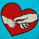 ZEGINs Hoding Hands with You Patch Embroidered Applique Badge Iron On Sew On Emblem