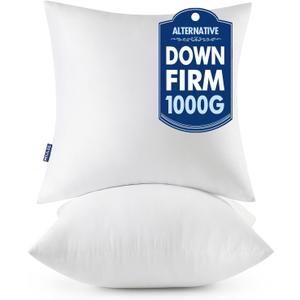 MIULEE Throw Pillows Inserts, Pack of 2 28x28 Inch 100% Virgin Fiber Filling Bed Couch Pillows