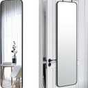 SCWF-GZ 47x14 Mirror Full Body Length Door Hanging/Rope Hang/Wall Mounted Metal Frame Rectangle Mirrors for Bedroom Bathroom Dressing Living Room 47 inch Black