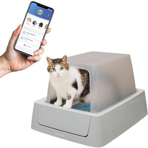 PetSafe ScoopFree Crystal Smart Self-Cleaning Automatic Litter Box - Front Entry - Uncovered Motion-Sensing Cat Box with Integrated Health Counter & App - Includes 1 Disposable Crystal Litter Tray (Standard)