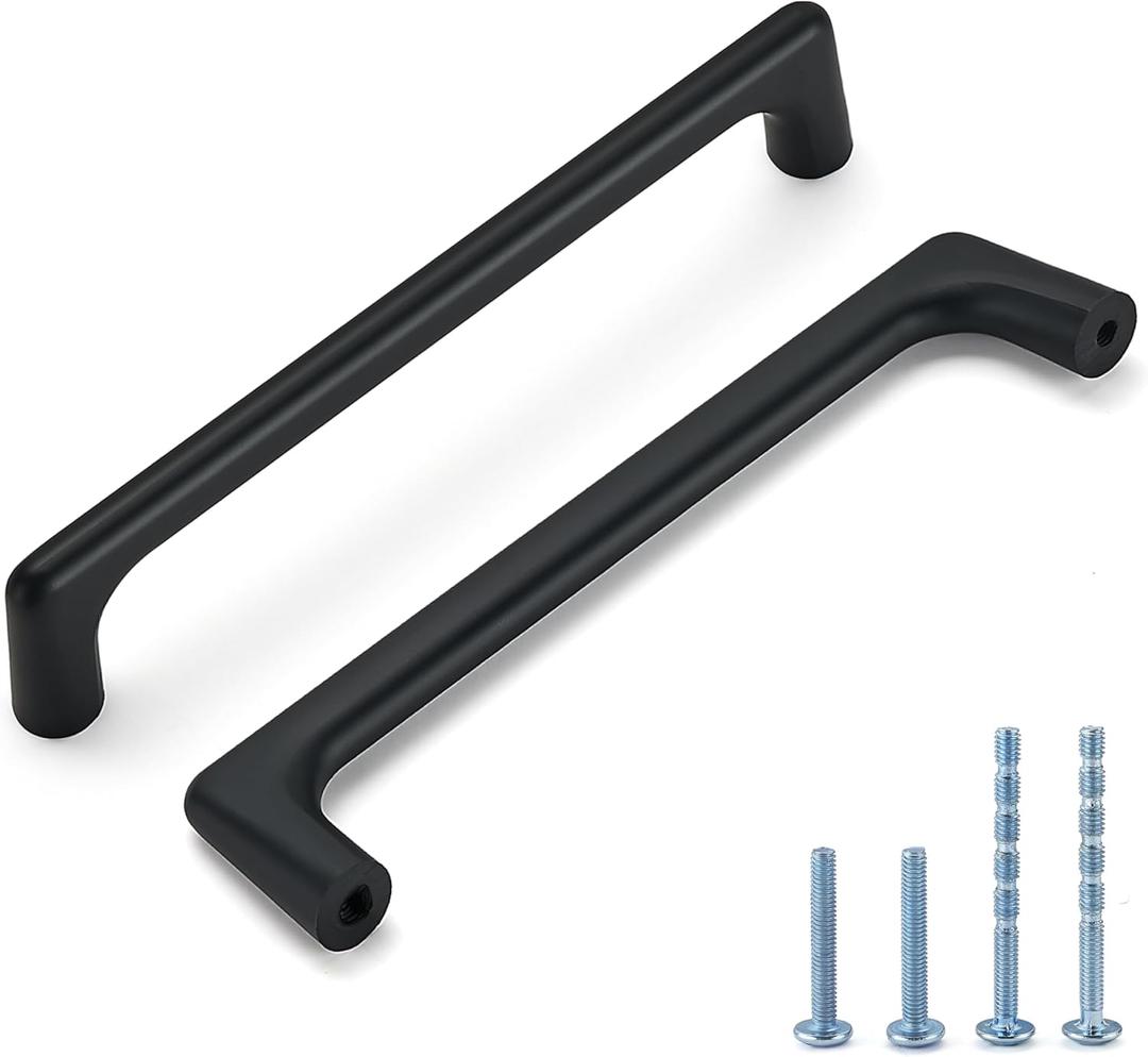 LIMUR 20 Pack 5 Inch (128 mm) Hole Center Matte Black Cabinet Pulls - Solid Zinc Alloy Kitchen Cabinet Handles, Drawer Pulls,Drawer Handle, Wardrobe & Dresser Handles,Cupboard Hardware (Hole Center 5 inch128 mm)