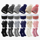 30 Pcs Winter Beanie Scarf Gloves Socks Set for Women Men, Fleece Lined Neck Warmer Touchscreen Glove Earmuff Gift