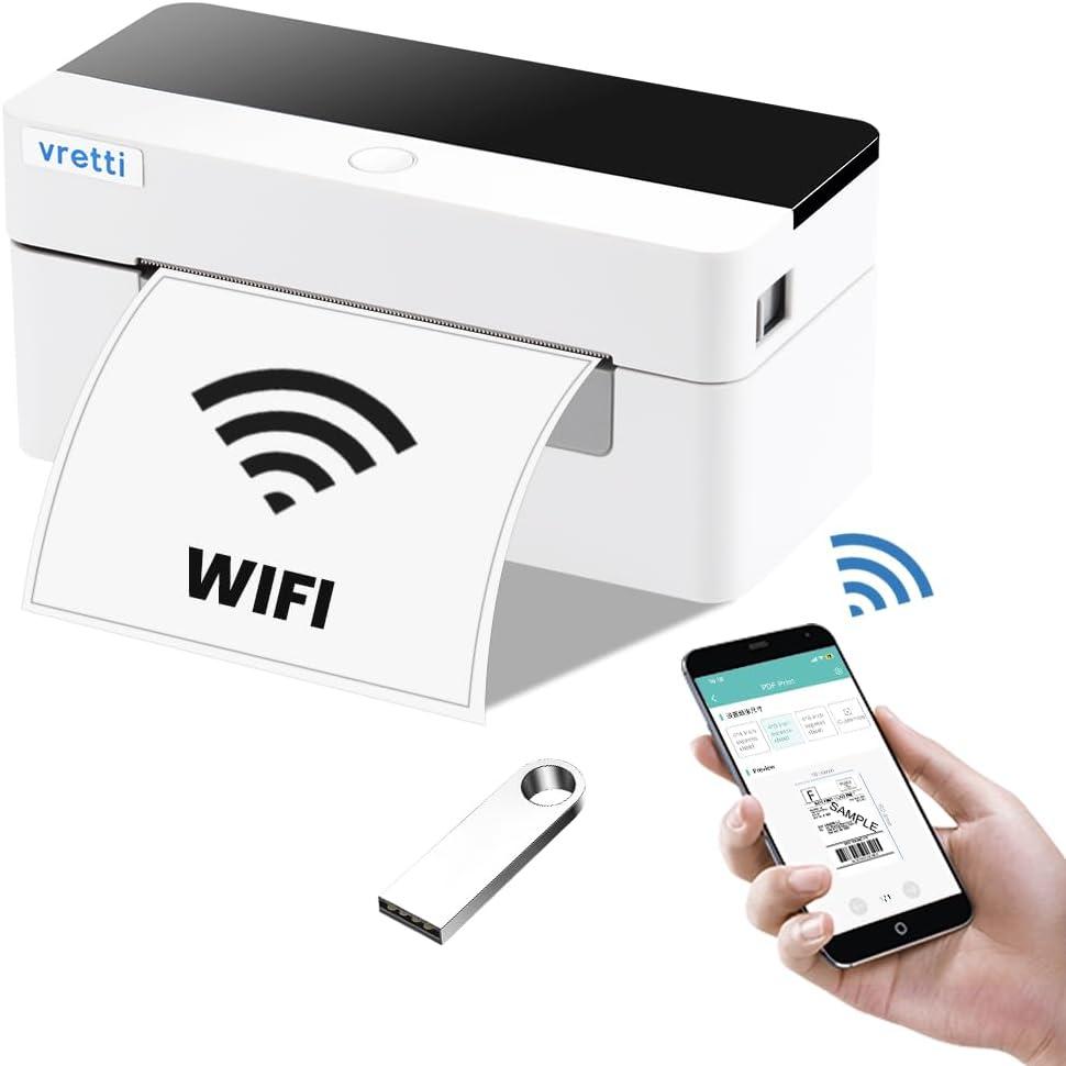 vretti Wi-Fi Thermal Label Printer - Wireless Shipping Label Printer for Small Business & Package - D463B 4x6 Compatible with Etsy Ebay Amazon Shopify USPS iPhone Android Window Mac