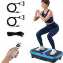 DUMOS Vibration Plate Exercise Machine for Weight Loss, 120 Speeds Whole Body Workout Platform with 2 Pull Ropes & Remote, 280 lbs Capacity, Quiet Fitness Shaker for Home Gym, Blue