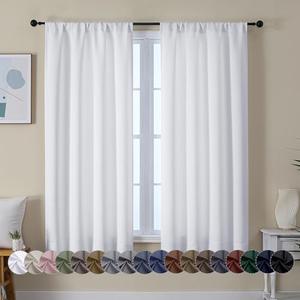 Curtains for Bedroom 63 Inch Length 2 Panels Set, Light Filtering Window Treatment, Light Filtering Curtain Drapes, Soft Casual Rod Pocket Privacy Curtains