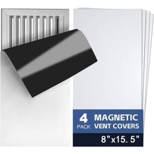 ANTFEES 4 Pack Magnetic Vent Covers 8" X 15.5", Magnetic Air Vent Cover for Home, Floor, Wall, Ceiling Vents, Air Registers, RV, Home HVAC and AC Vents,Easily Cut to Any Size