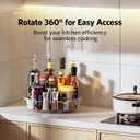 LAMU 12 Inch Lazy Susan Turntable, 360° Rotating Organizer Storage for Cabinet & Table Top, Pantry, Fridge, Bathroom, 2 Pack Clear Spice Rack, Kitchen Storage Tray for Medicine & Countertop