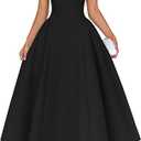 ZESICA Summer Cocktail Dresses for Women's Elegant Off Shoulder Short Sleeve Swing A Line Wedding Evening Party Midi Dress, Size XL 