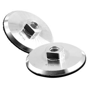 2pcs 4 Inch Aluminium Backer Pad with 5/8”-11 Thread Hook and Loop Backing Pad for Polishing