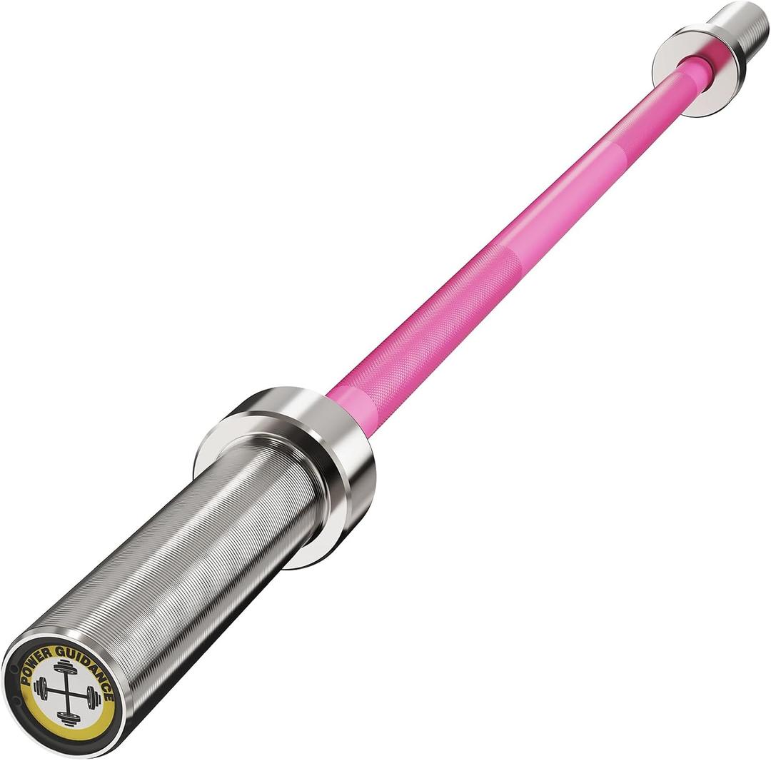 POWER GUIDANCE Chrome Olympic Barbell Bar, 2 Inch Weight Bar for lifting, Hip Thrusts,Universal Strength Training Bars 4ft/5ft/6ft