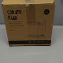 Corner Counter Organizer, 2-Tier Bathroom & Kitchen Storage Tray with Hooks | Clear Vanity Organizer for Skincare, Makeup & Jewelry (Grey)