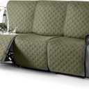 TAOCOCO 100% Waterproof Recliner Covers, Recliner Sofa Covers with Leg Straps, Reversible Recliner Couch Cover for Reclining Chair, Washable Couch Protector for Pets Kids(3 Seater, Gray Green)