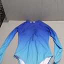 Daci Women Long Sleeve Rash Guard One Piece Swimsuit Zipper Surfing Bathing Suit UPF 50 (Small, Blue Gradient)