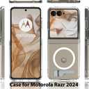 for Motorola Razr 2025 Case, Moto razr 2025 Case Compatible with Magsafe, Built-in 3-Ways Metal Kickstand & Strong Magnetic Ring, PC Back + TPU Bumper Protection Phone Cover (Clear)