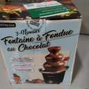 Nostalgia 3 Tier Electric Chocolate Fondue Fountain Machine for Parties - Melts Cheese, Queso, Candy, and Liqueur - Dip Strawberries, Apple Wedges, Vegetables, and More - 24-Ounce - Black, Small