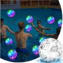 Meooeck 16 Pcs Light up Beach Balls Glow in The Dark LED Inflatable Beach Balls 9 Inch Sparkly Confetti Glitters Pool Disco Bulk Outdoor Summer Swimming Party Favors Wedding Decorations(Silver)