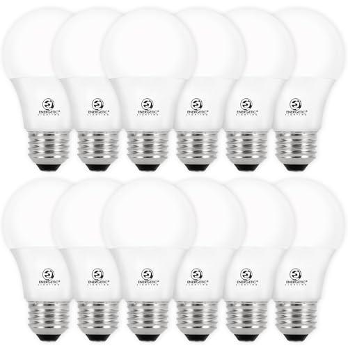 E ENERGETIC LIGHTING Dimmable Light Bulbs, 60W Equivalent 3000K Warm White, E26 Base, 8W 800 Lumens LED Light Bulbs, ETL Listed, 12 Packs