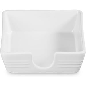 Le Creuset Stoneware Signature Cocktail Napkin Holder, 6 ", White