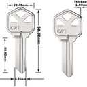 KW1 Blank Key Blanks, Pack of 50 Uncut Blank Keys in Premium Brass, Copper Structures Blank Keys