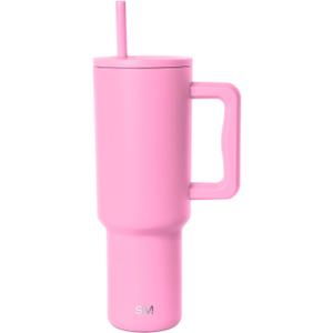 Simple Modern 40 oz Trek Tumbler with Handle and Straw Lid | Cup Holder Friendly Insulated Stainless Steel Travel Mug | Dragon Fruit
