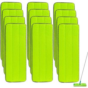 Replacement Microfiber Mop Pads for Libman Rinse 'n Wring Mop and Bucket System, Washable Reusable Wet & Dry Cleaning Refill Head for Multi-Surface Floor-12 Pack