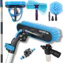 26ft IGADPole Washing Kit: Water-fed Brush, Cobweb Duster and 10 Squeegee and Soap Dispenser, with 5-Stage Telescoping Pole 5-20ft Pole