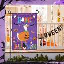 Breling Light up Halloween Garden Flag Double Sided Porch Goose Flag Solar Light LED Happy Halloween Goose Flags Seasonal Funny Yard Decorations for House Porch Patio Lawn Outside Decor, 12 x 18 Inch