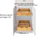 DINDON 2 Tier Pull Out Cabinet Organizer (11" W x 21" D) Double Tier Slide Out Wood Drawer Under Cabinet Storage And Organization