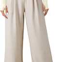 EVALESS Women's Wide Leg Pants High Waisted Business Work Casual Trousers 2026 Summer Comfy Palazzo Pants with Pockets (Purple, L)
