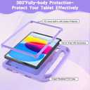 BMOUO Kids Case for iPad 11th Generation (A16) 11 Inch 2025/iPad 10th Generation 10.9" 2022 - with Screen Protector, Shockproof Handle Stand iPad 11th/10th Generation Case for Kids, Light Purple