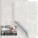 Hearth & Harbor Bathroom Rugs, Chenille Bath Mats for Bathroom - Machine Washable Bath Rugs, Non Slip Backing Rubber, 17 x 24 + 20 x 32, Off White