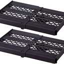 LockerMate Adjust-A-Shelf Locker Shelf, Extends to Fit Your Locker, Easy to Use, Perfect for School, Office, Gym, Black, 2-Pack