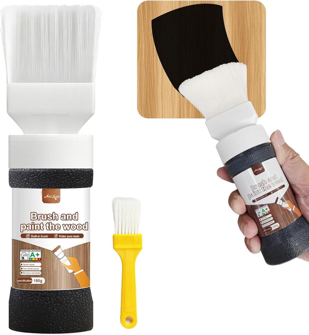 6.35 oz Touch-Up Paint for Furniture, Cabinets, Wood, Metal - No Sanding, Fast-Drying, Water-Based Multi-Surface(Black)