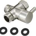 Sneatup Solid Brass 3-way G1/2 Shower Diverter (Brushed Nickel)