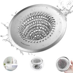 Wokdada Bathtub Drain Hair Catcher, Fast Drainage Shower Drain Hair Catcher, Reversible 304 Stainless Steel Drain Protector for Pop-Up and Regular Drains of Bathroom (Patented Product)
