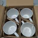 famiware Coffee Mugs for 4, 13 oz Mug Set, Dringking Cup with Handle for Coffee, Tea, Cocoa, Milk, Milkyway Serise, White