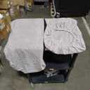 Waterproof Seat Covers for Dining Room Chairs, Stretch Chair Seat Covers Removable Washable Dinning Room Kitchen Chair Cushion Slipcovers (Leaves-Taupe, 6 PCS), 15x35Inc