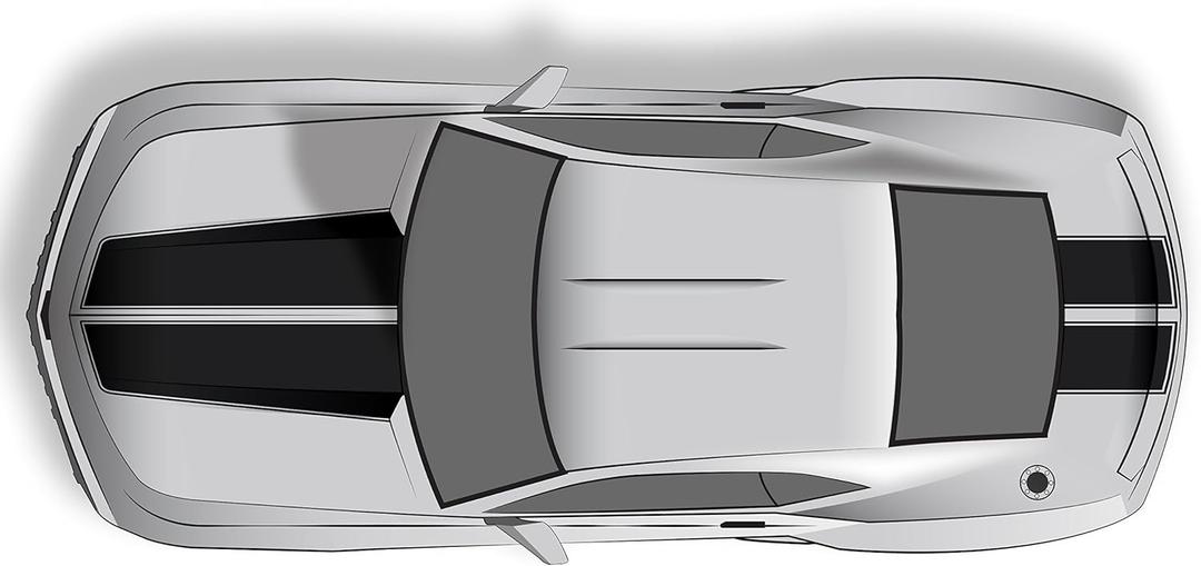Factory Crafts Hood & Trunk Stripes Graphics Kit Vinyl Decal Wrap Compatible with Chevrolet Camaro 2010-2015 - Gloss Black