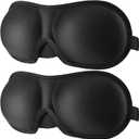 3D Eye mask for Sleeping,Machine Washable, Sleep Mask for Women, Blinder Blindfold Airplane (Black+Black)