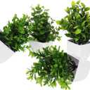4pcs Faux Plants for Table Decor Fake Bonsai Plant Pots Artificial Adornments for Home Decor