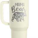 Mom Tumbler with Handle 40oz, Mama Bear Cup Stainless Steel Insulated Tumblers Coffee Travel Mug, Gifts for Moms from Daughter Son, Best Mother Gift for Christmas Birthday Mothers Day